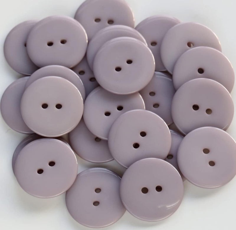 GANSSIA 1 Inch Grey Buttons, Two Holes 25mm Resin Button for Sewing and Craft, Pack of 100 pcs - Image 1